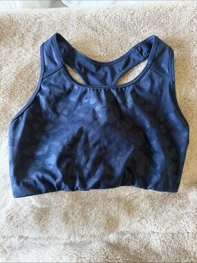 Nike Dark Navy Camo Racerback Sports Bra